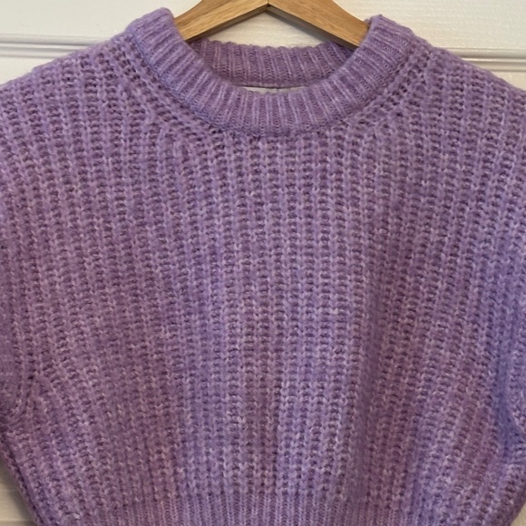 Zara Crew Neck Cropped Sweater - Lilac/Lavender Size S - Picture 4 of 9